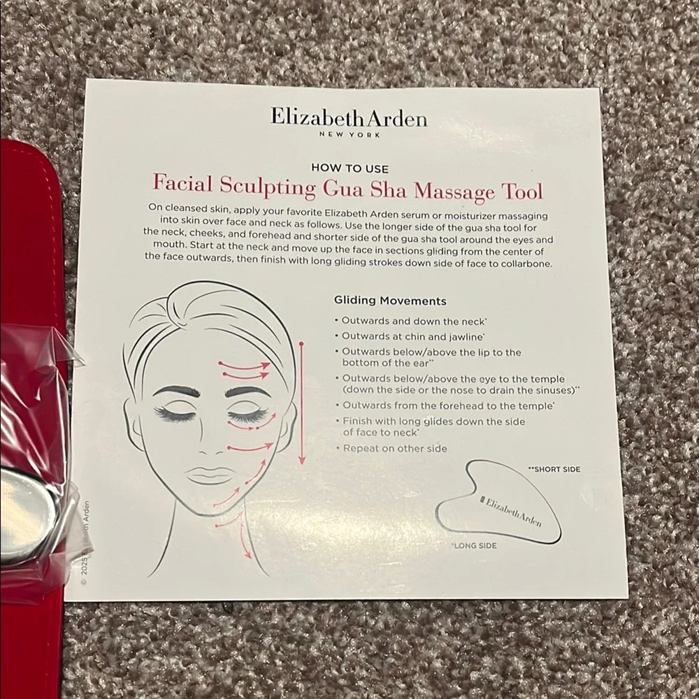 Elizabeth Arden Silver Facial Sculpting Tool with Red Case